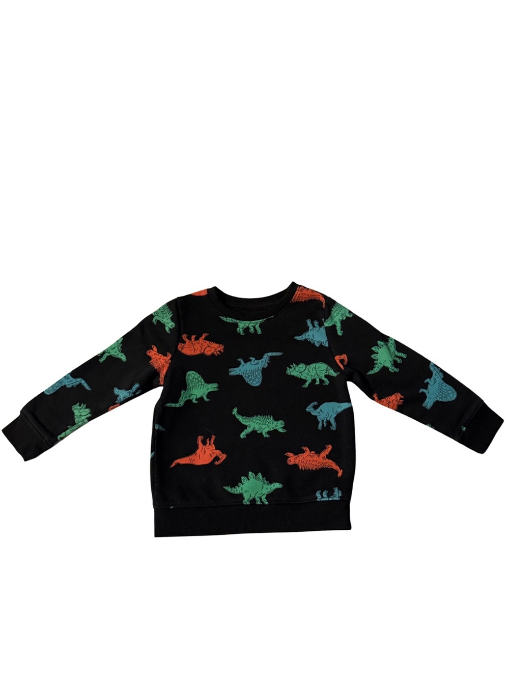 Cat & Jack Dino AOP Crewneck Sweatshirt Black 3T